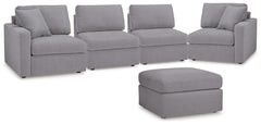 Best Furniture Outlet - Ashley Furniture - Modmax 4-Piece Sectional and Ottoman - 4-Piece Sectional and Ottoman / Granite - 92104U2