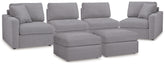 Best Furniture Outlet - Ashley Furniture - Modmax 4-Piece Sectional and 2 Ottomans - 4-Piece Sectional and 2 Ottomans - 92104U1