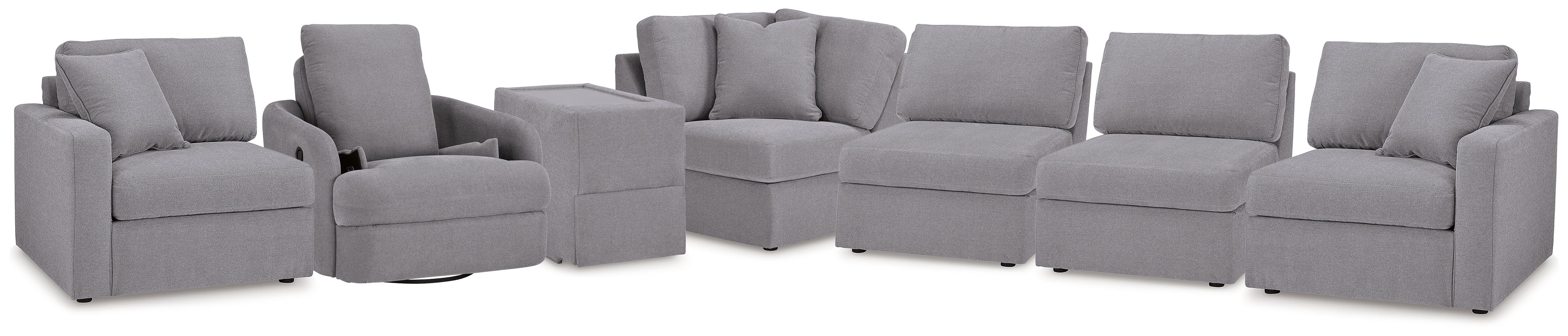 Best Furniture Outlet - Ashley Furniture - Modmax 6-Piece Sectional and Swivel Glider Recliner - 6-Piece Sectional and Swivel Glider Recliner - 92104U17