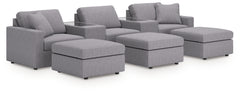 Best Furniture Outlet - Ashley Furniture - Modmax 5-Piece Sectional and 3 Ottomans - 5-Piece Sectional and 3 Ottomans / Granite - 92104U19