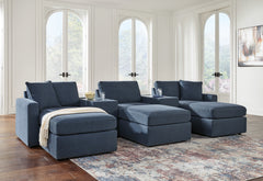 Best Furniture Outlet - Ashley Furniture - Modmax 5-Piece Sectional and 3 Ottomans - 5-Piece Sectional and 3 Ottomans / Ink - 92121U19