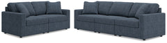 Best Furniture Outlet - Ashley Furniture - Modmax 3-Piece Sectional Sofa and 2-Piece Sectional Loveseat - 3-Piece Sectional Sofa and 2-Piece Sectional Loveseat / Ink - 92121U20