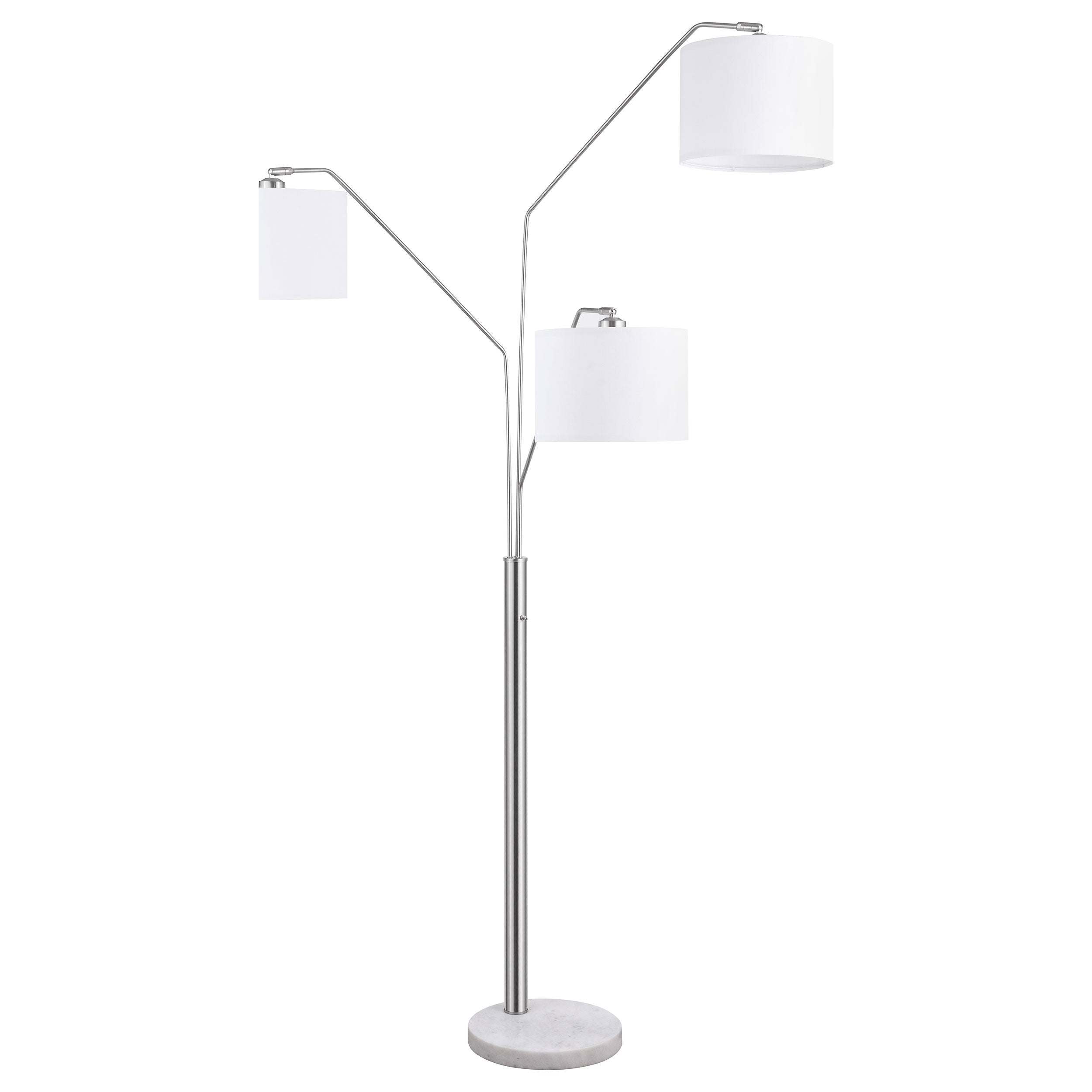 Best Furniture Outlet - Coaster - Jirou 84-inch Drum Shade Tree Floor Lamp Satin Nickel - 923238