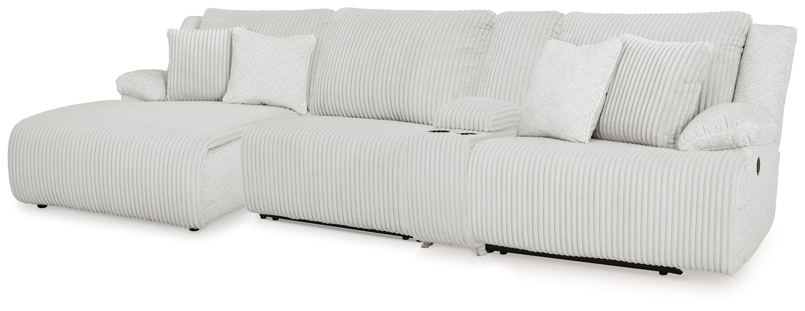 Best Furniture Outlet - Ashley Furniture - Top Tier Sectional - 4-Piece Reclining Sectional with Chaise / Alloy - 92706S12