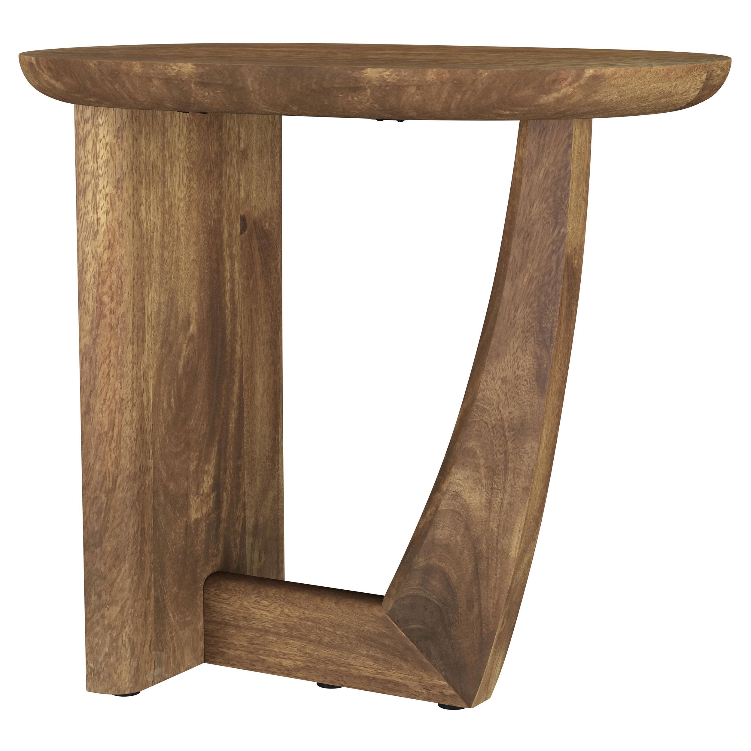 Best Furniture Outlet - Coaster - Fletcher Oval Solid Mango Wood Accent Side Table Brown - 930029