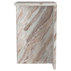 Bowdoin Genuine Marble Accent Side Table Grey