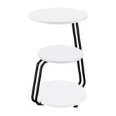 Best Furniture Outlet - Coaster - Hilly 3-tier Round Accent Side Table White and Black - 930071