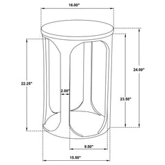 Berkeley Round Marble Top Side Table White and Brown