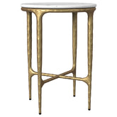 Best Furniture Outlet - Coaster - Baldwin Round Marble Top Side Table White and Gold - 930081