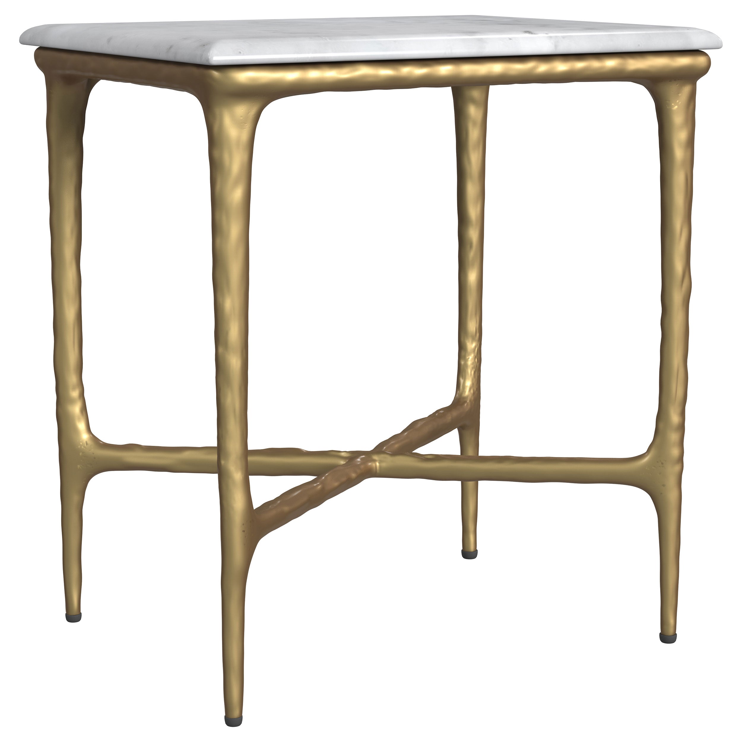 Best Furniture Outlet - Coaster - Baldwin Rectangular Marble Top Side Table White and Gold - 930091