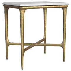 Best Furniture Outlet - Coaster - Baldwin Rectangular Marble Top Side Table White and Gold - 930091