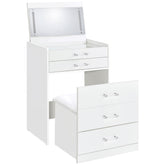 Best Furniture Outlet - Coaster - Danbury 3-drawer Makeup Vanity & Stool Set White High Gloss - 930208