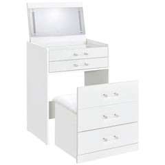 Best Furniture Outlet - Coaster - Danbury 3-drawer Makeup Vanity & Stool Set White High Gloss - 930208