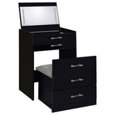 Best Furniture Outlet - Coaster - Danbury 3-drawer Makeup Vanity & Stool Set Black High Gloss - 930209