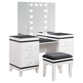 Best Furniture Outlet - Coaster - Talei 6-drawer Vanity Set with Lighting Black and White - 930244