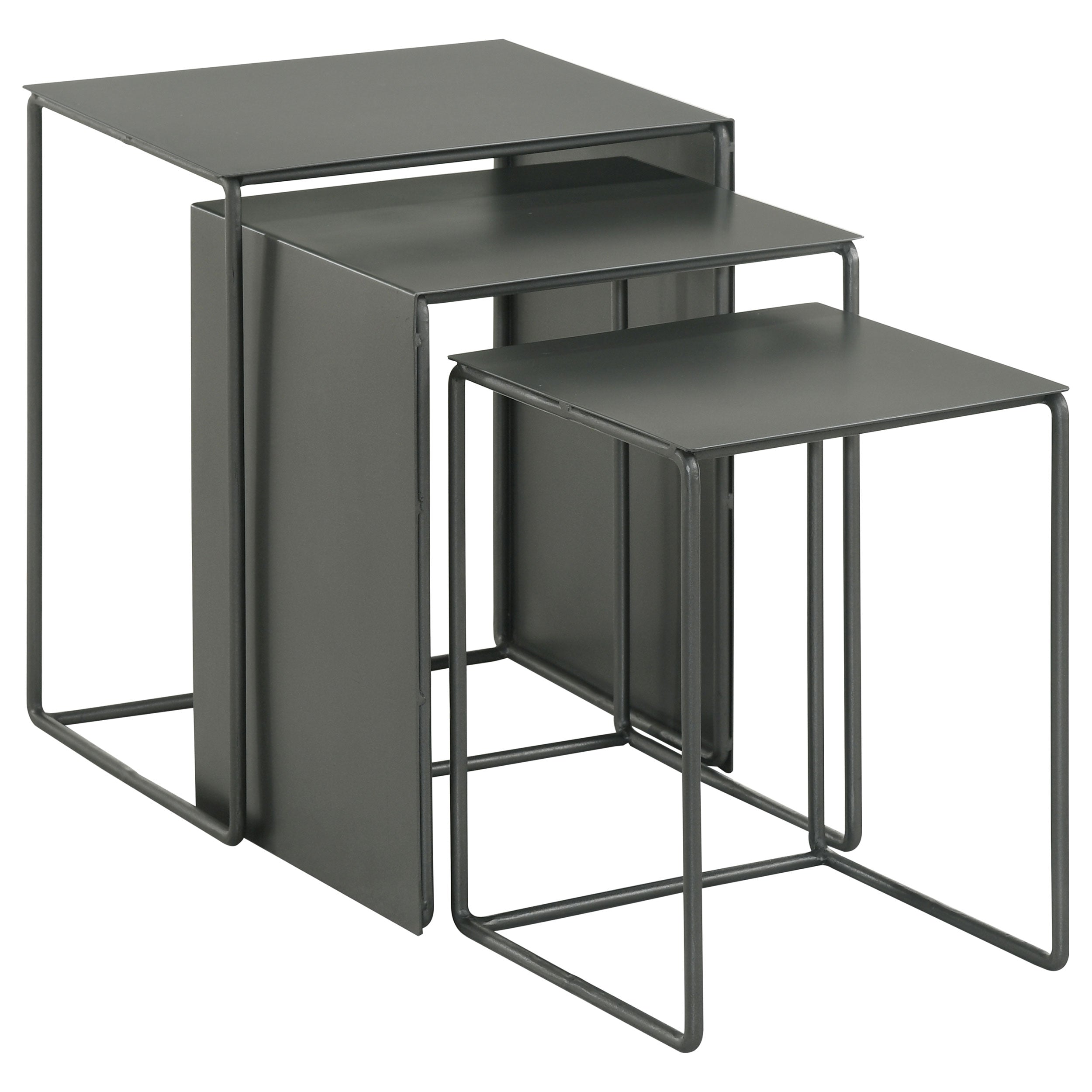 Best Furniture Outlet - Coaster - Imez 3-piece Rectangular Metal Nesting Table Set Grey - 930250
