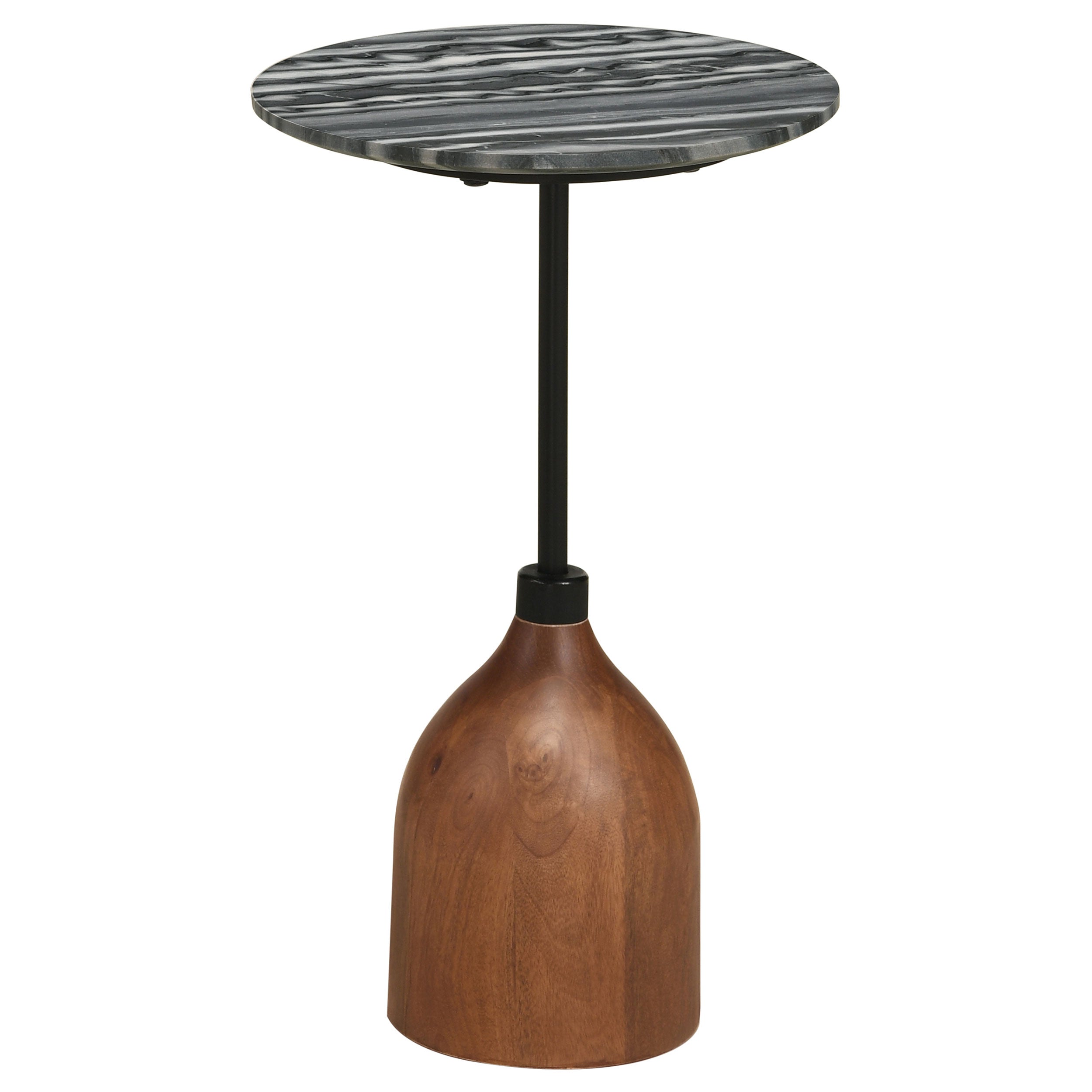 Best Furniture Outlet - Coaster - Ophelia Round Marble Top Accent Side Table Black - 930253