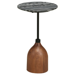 Best Furniture Outlet - Coaster - Ophelia Round Marble Top Accent Side Table Black - 930253
