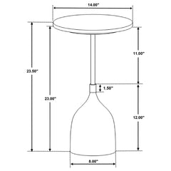 Ophelia Round Marble Top Accent Side Table Black