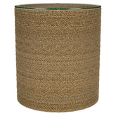 Best Furniture Outlet - Coaster - Halden Round Woven Seagrass Accent Side Table Light Brown - 930270