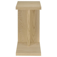 Clower Engineered Wood C-Shaped Sofa Side Table Light Oak