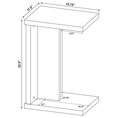 Clower Engineered Wood C-Shaped Sofa Side Table Black
