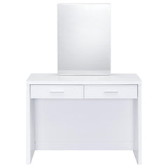 Bunbury Makeup Vanity Table Set Storage Mirror and Stool White
