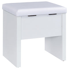 Bunbury Makeup Vanity Table Set Storage Mirror and Stool White