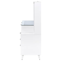 Souza 5-Drawer Makeup Vanity Table With LED Mirror White High Gloss