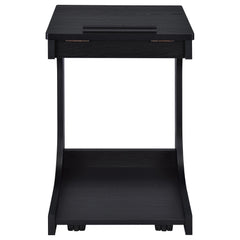 Ralston C-Shaped Lift-Top Sofa Side Table With Casters Black