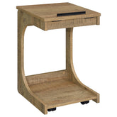 Best Furniture Outlet - Coaster - Ralston C-Shaped Lift-Top Sofa Side Table With Casters Mango - 930292