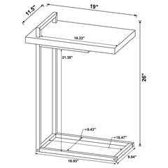Maxwell C-shaped Side Table USB Charging Rustic Nutmeg