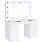 Best Furniture Outlet - Coaster - Acena 7-drawer Vanity Set with Lighting White High Gloss - 931143