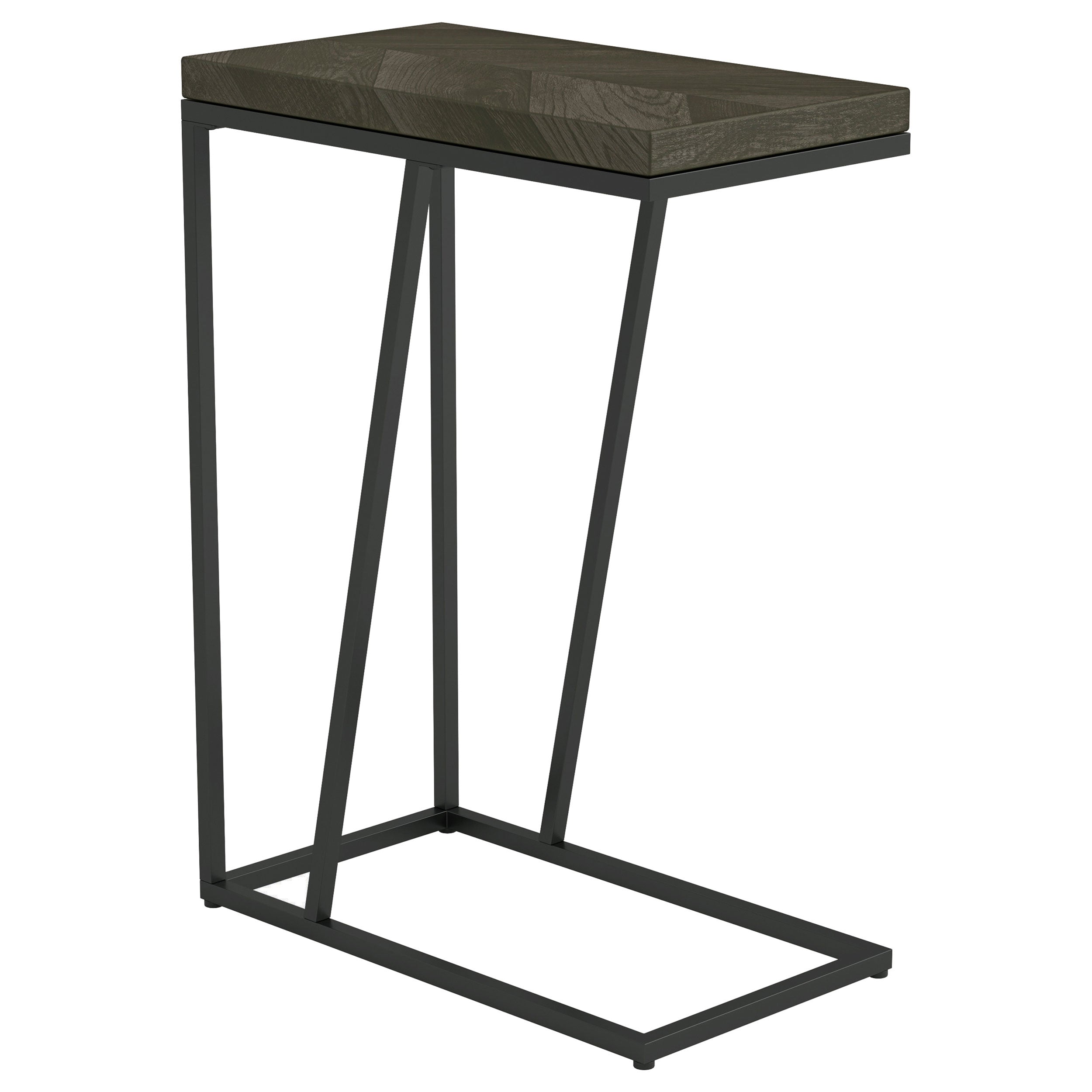 Best Furniture Outlet - Coaster - Sergio Engineered Wood C-Shaped Sofa Side Table Rustic Grey - 931146