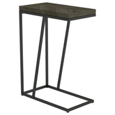 Best Furniture Outlet - Coaster - Sergio Engineered Wood C-Shaped Sofa Side Table Rustic Grey - 931146