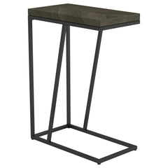 Best Furniture Outlet - Coaster - Sergio Engineered Wood C-Shaped Sofa Side Table Rustic Grey - 931146