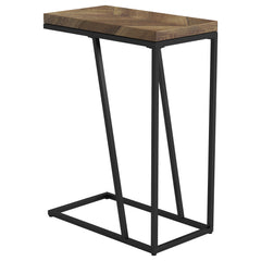 Best Furniture Outlet - Coaster - Sergio Engineered Wood C-Shaped Side Table Rustic Tobacco - 931147