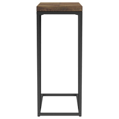 Sergio Engineered Wood C-Shaped Side Table Rustic Tobacco