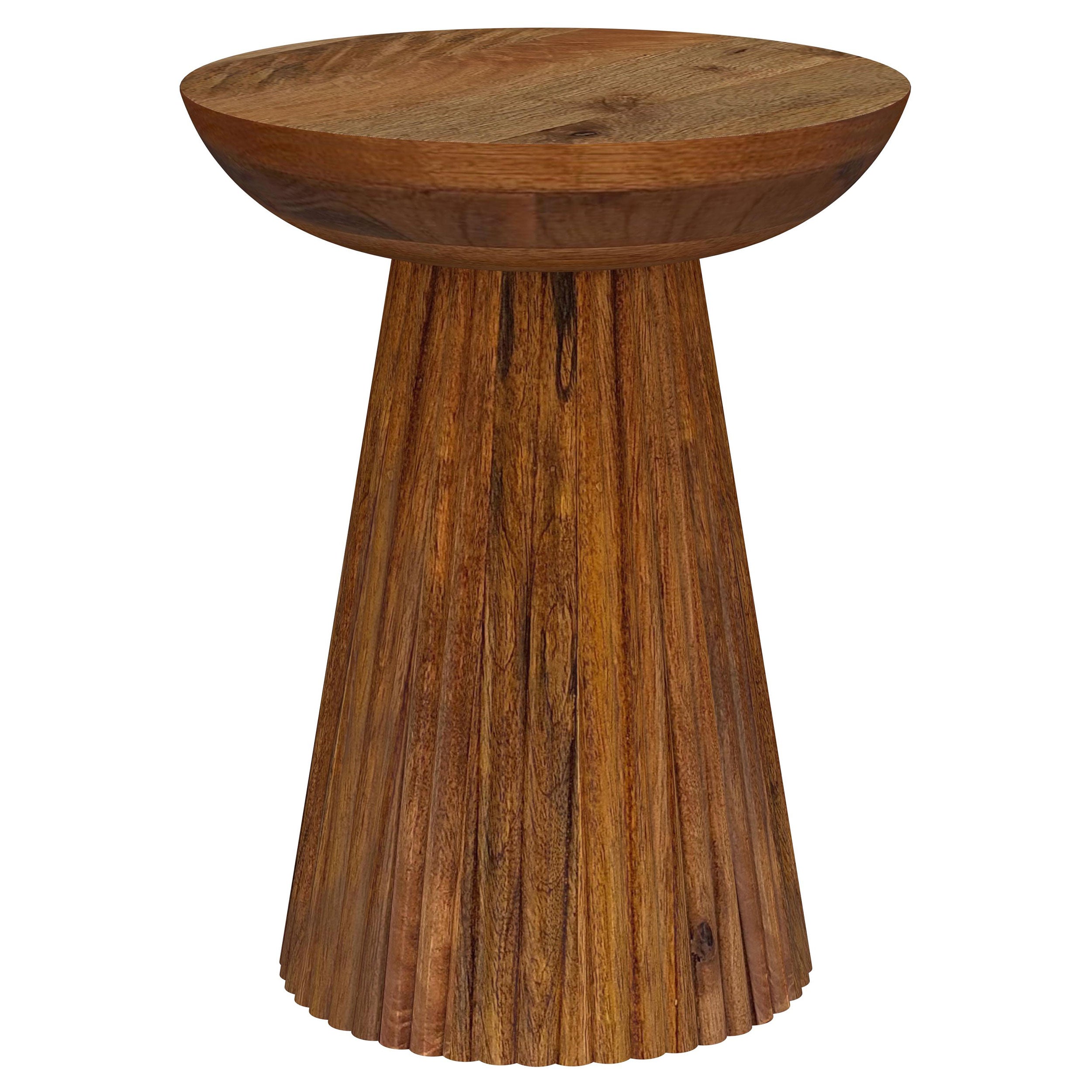 Best Furniture Outlet - Coaster - Aureo Round Solid Wood Accent Side Table Wild Honey - 931155