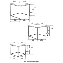 Belcourt 3-piece Square Nesting Tables Natural and Black