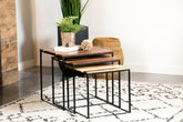 Best Furniture Outlet - Coaster - Belcourt 3-piece Square Nesting Tables Natural and Black - 931182