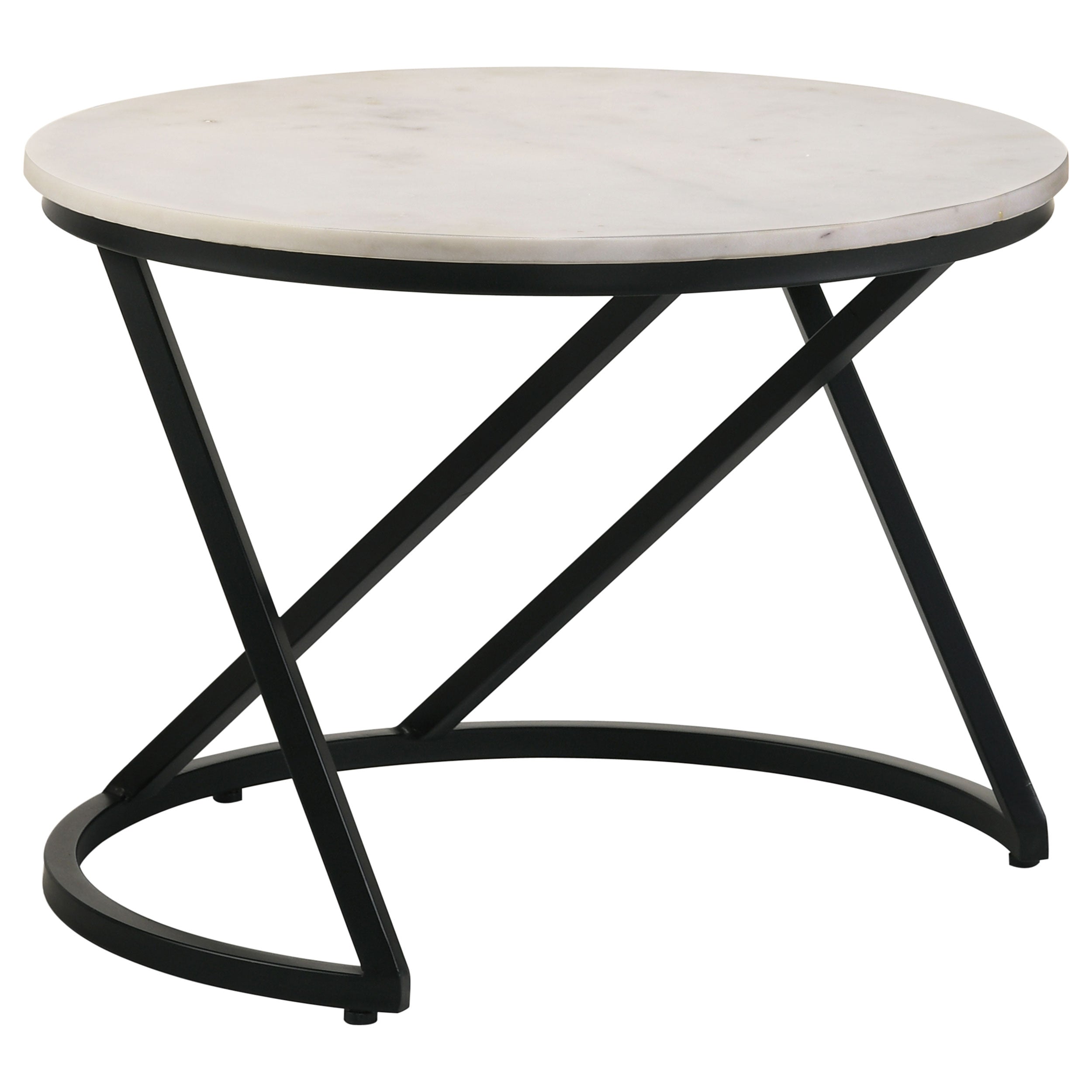 Best Furniture Outlet - Coaster - Miguel Round Marble Top Coffee Table White and Black - 931227