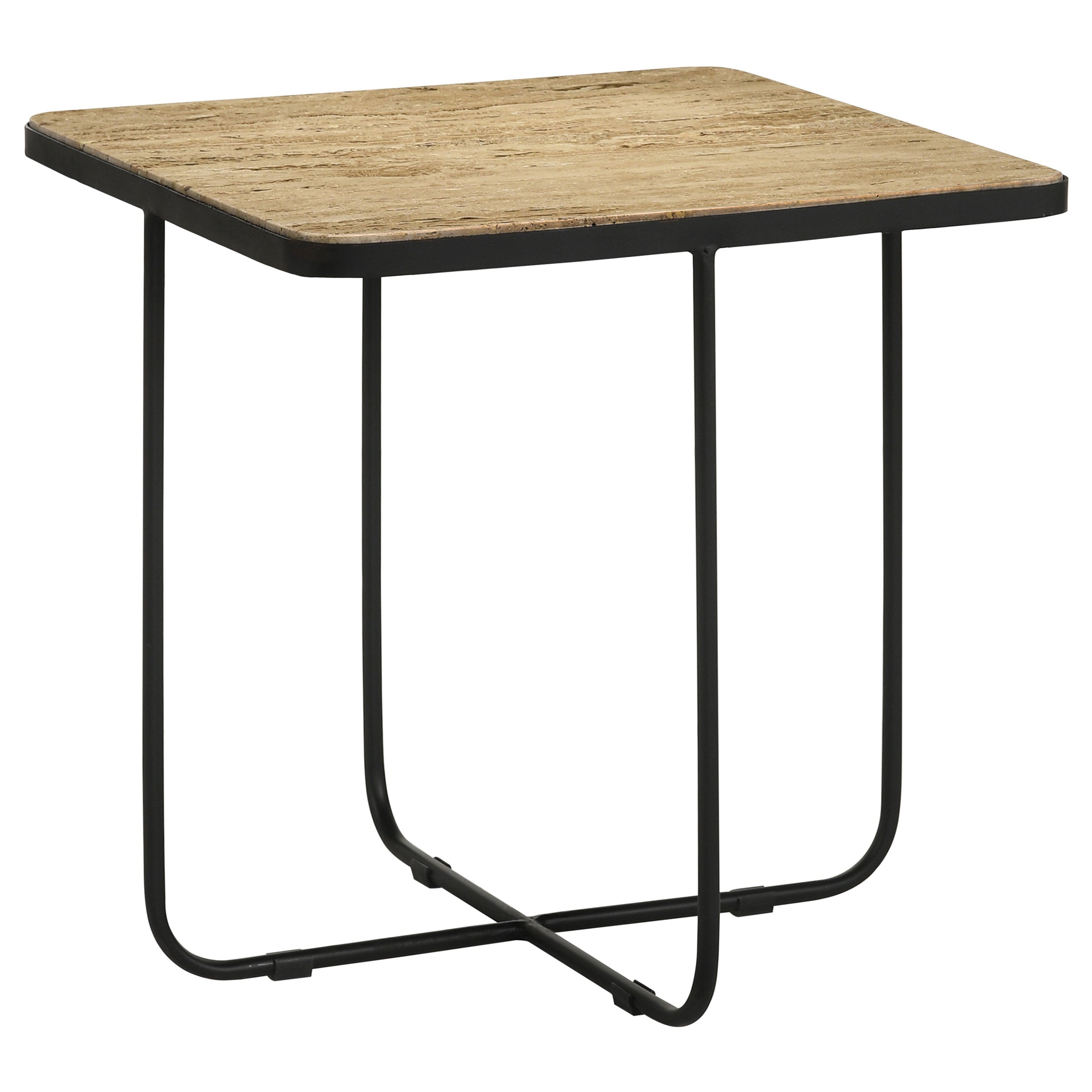 Best Furniture Outlet - Coaster - Elyna Square Stone Top Accent Side Table Beige - 935855