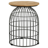 Best Furniture Outlet - Coaster - Bernardo Round Wire Frame Side Table Natural and Gunmetal - 935860