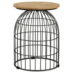 Best Furniture Outlet - Coaster - Bernardo Round Wire Frame Side Table Natural and Gunmetal - 935860