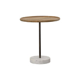 Best Furniture Outlet - Coaster - Ginevra Wood Top Marble Base Table Natural Brown and White - 935881