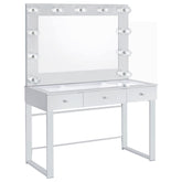Best Furniture Outlet - Coaster - Umbridge 3-drawer Vanity Set with Lighting Chrome and White - 935934