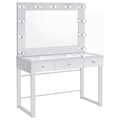 Best Furniture Outlet - Coaster - Umbridge 3-drawer Vanity Set with Lighting Chrome and White - 935934