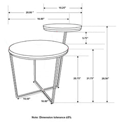 Yael Round Mango Wood Accent Side Table Natural and Gunmetal