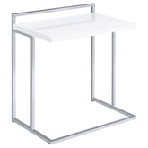 Best Furniture Outlet - Coaster - Dani Rectangular C-Shaped Sofa Side Table White High Gloss - 936118